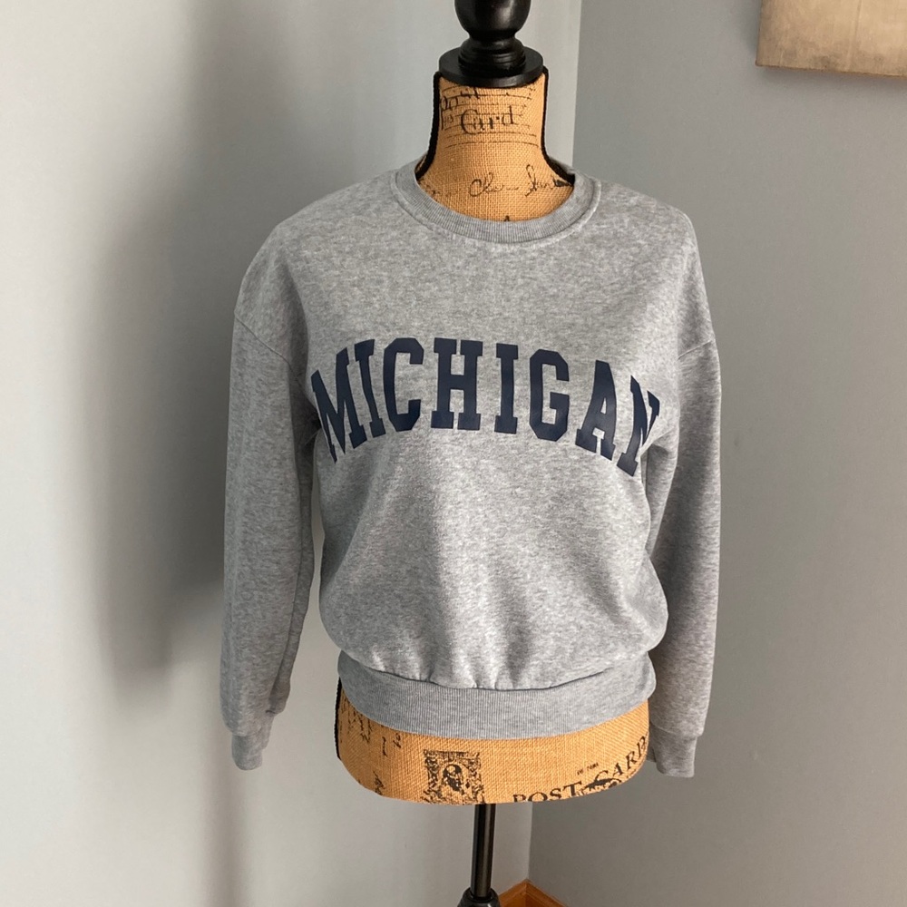 Michigan Gray Sweatshirt Women Size XS by Droimp